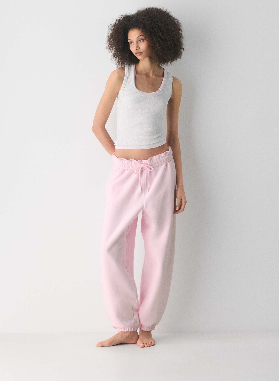 koselig svettefleece mega foldover baggy jogger villa rosa