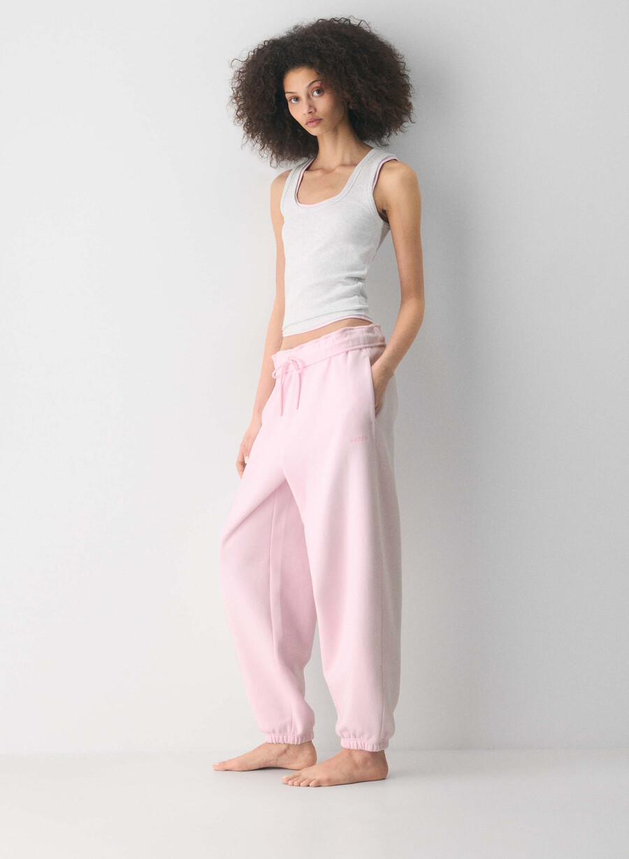 koselig svettefleece mega foldover baggy jogger villa rosa