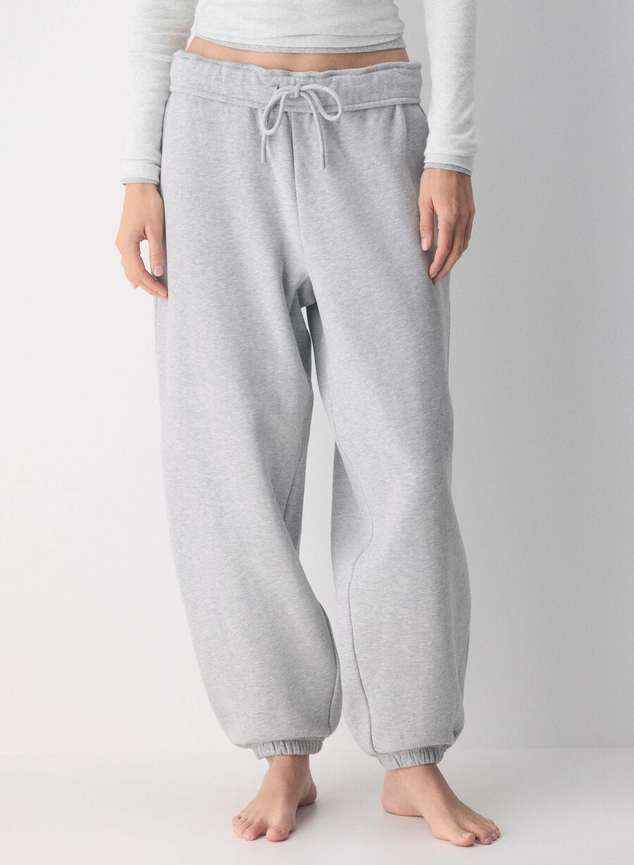 koselig svettefleece mega foldover baggy jogger lyngkrom