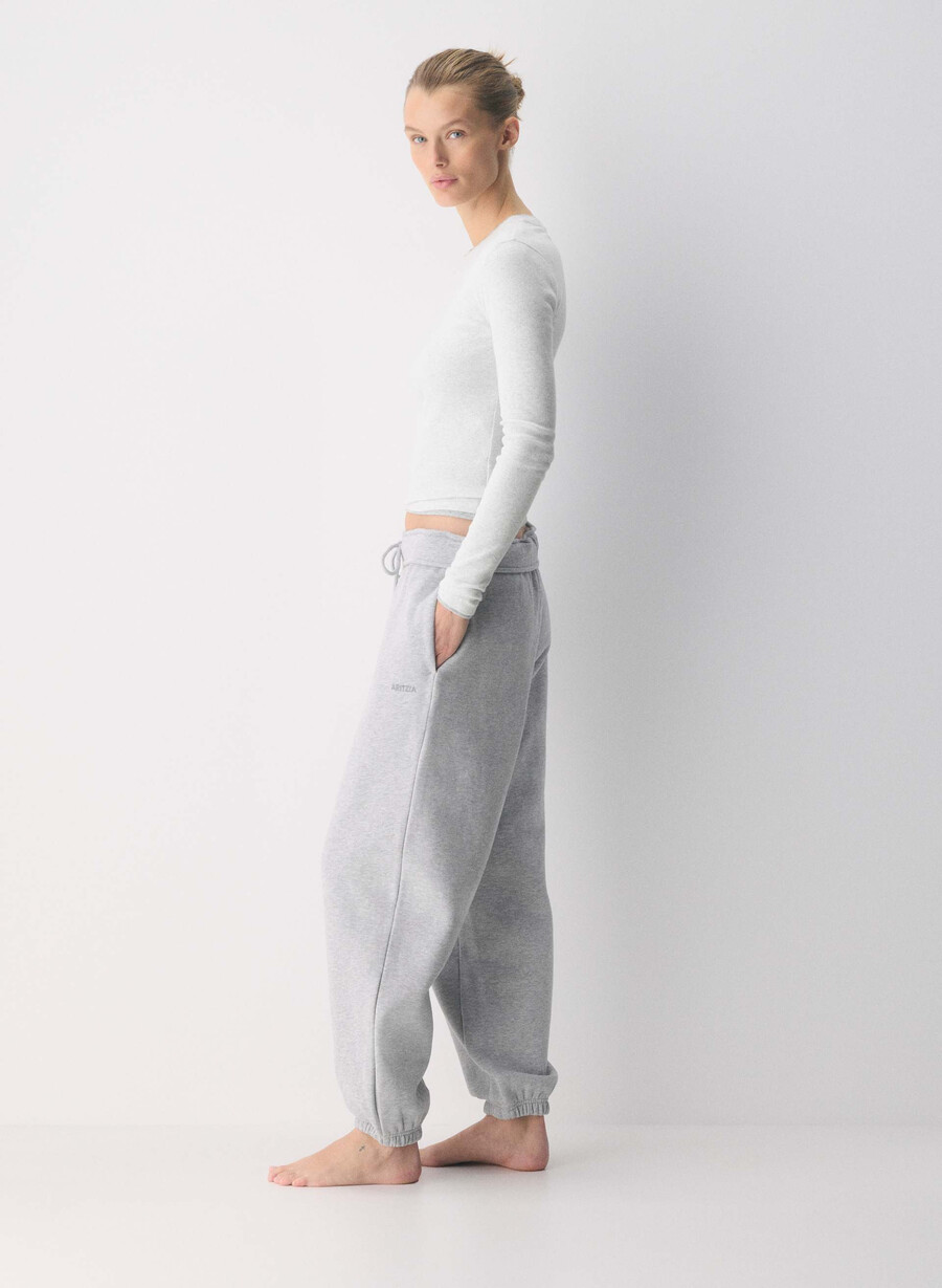 koselig svettefleece mega foldover baggy jogger lyngkrom