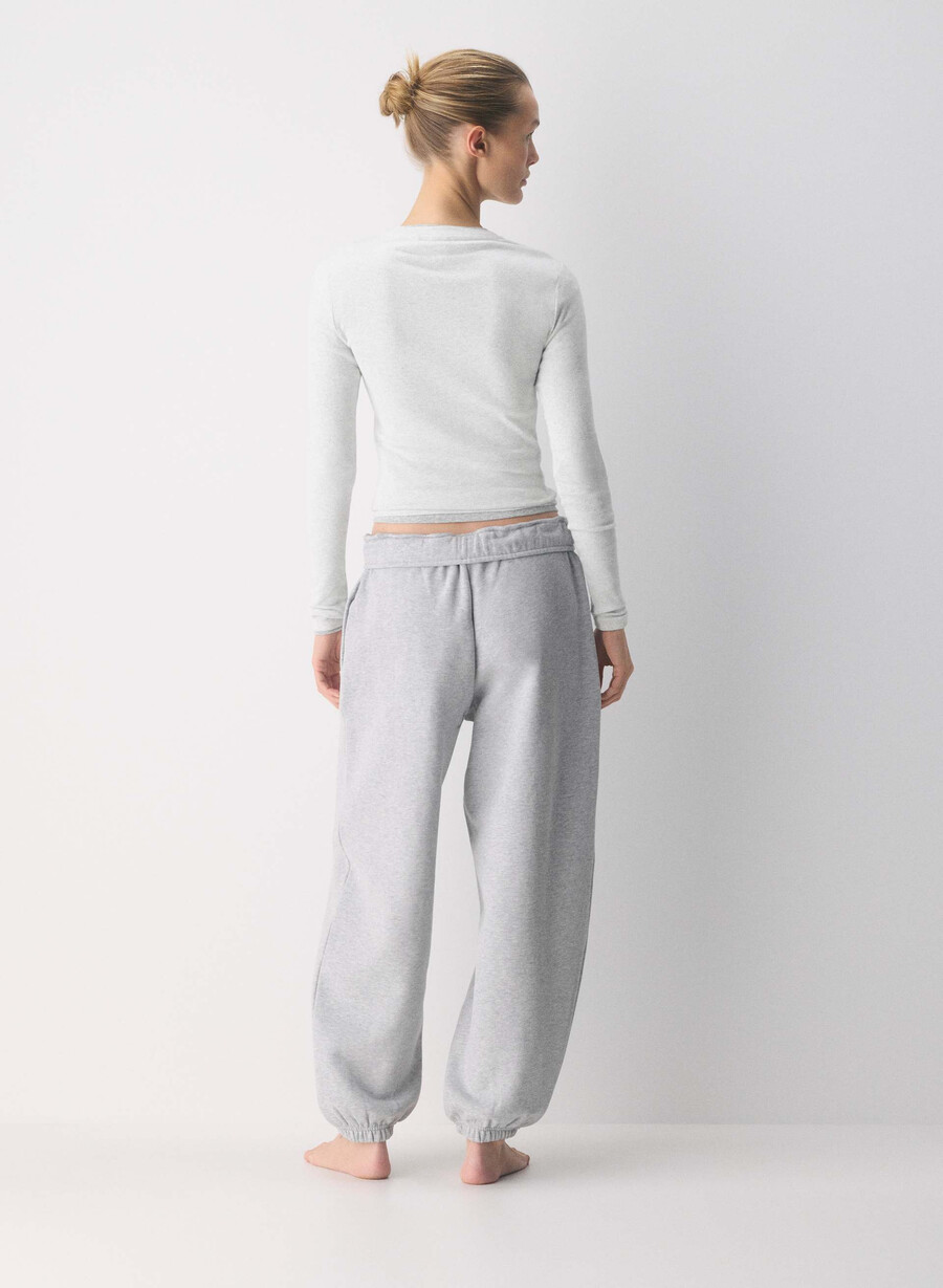 koselig svettefleece mega foldover baggy jogger lyngkrom