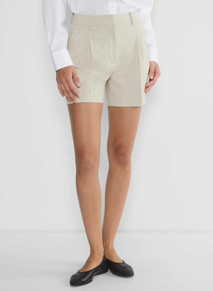 the effortless short mid-thigh - reessential light heather matte pearl