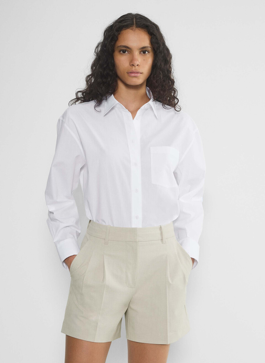 the effortless short mid-thigh - reessential light heather matte pearl
