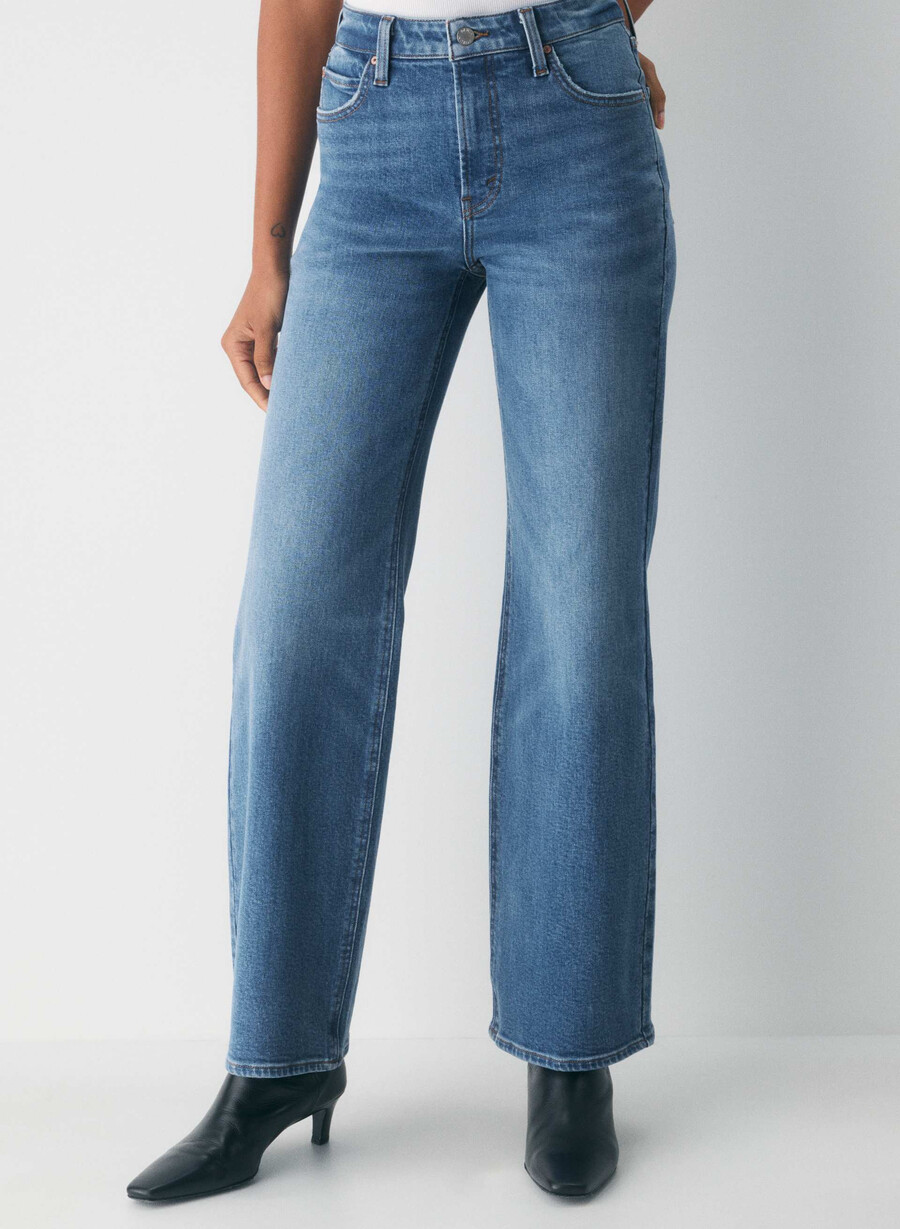 denim forum 90-tallet snatched high-rise wide jeans 5 År kiss n tell blÅ