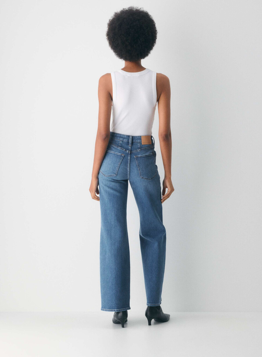 denim forum 90-tallet snatched high-rise wide jeans 5 År kiss n tell blÅ