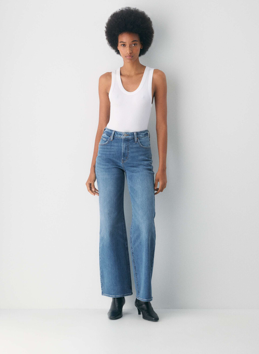 denim forum 90-tallet snatched high-rise wide jeans 5 År kiss n tell blÅ
