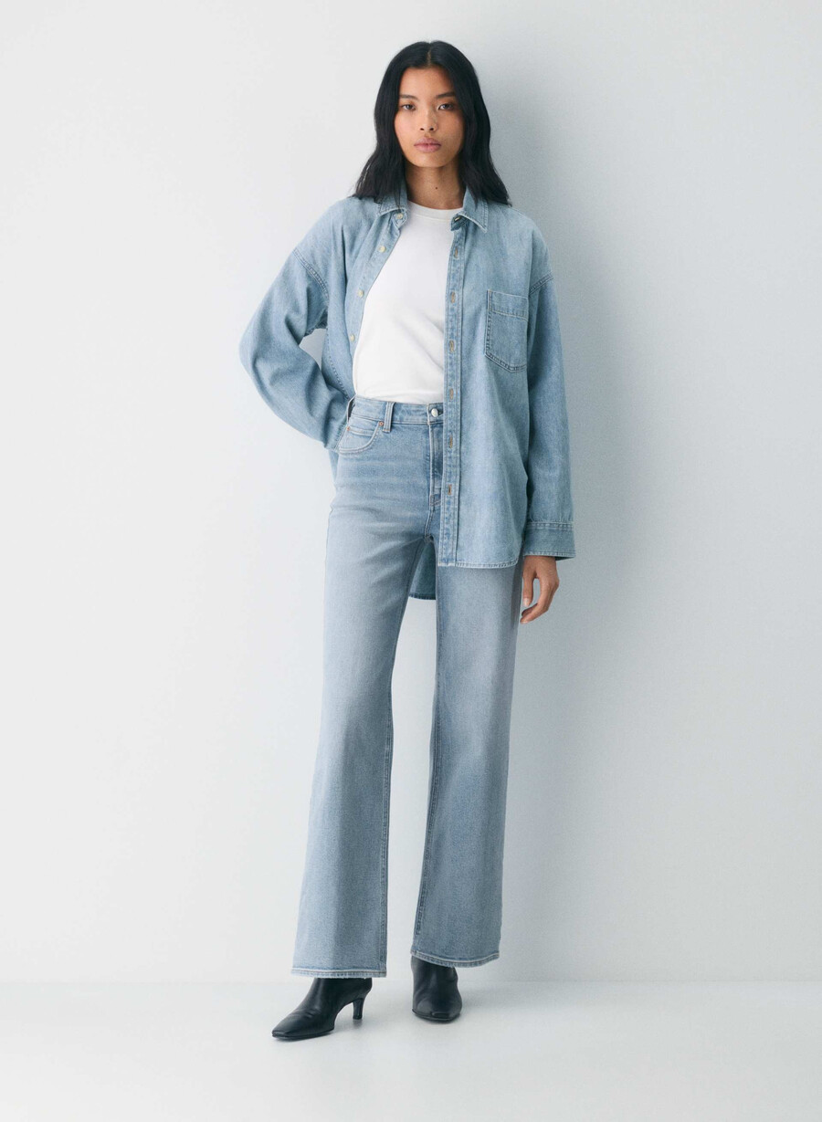 denim forum 90-tallet snatched high-rise wide jeans 7 År bleu taboo
