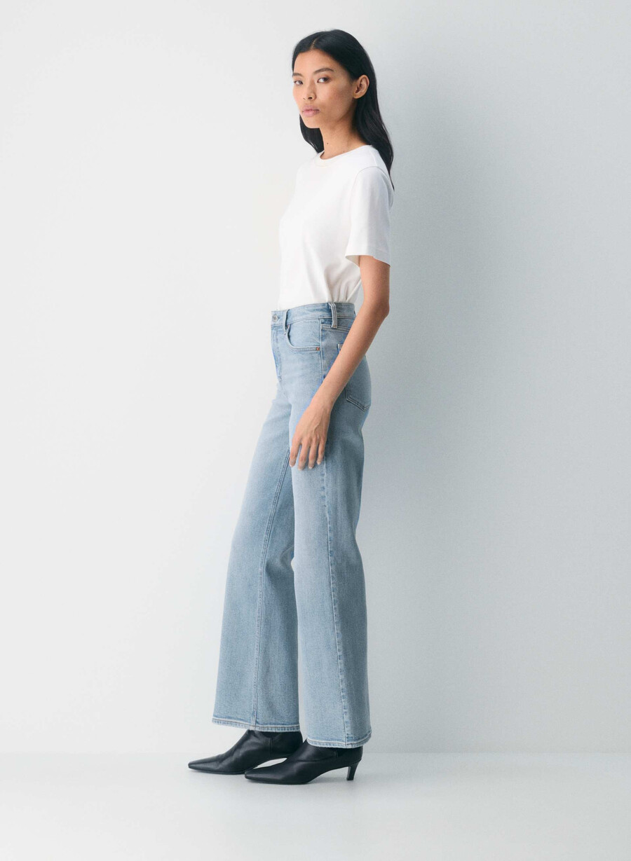 denim forum 90-tallet snatched high-rise wide jeans 7 År bleu taboo