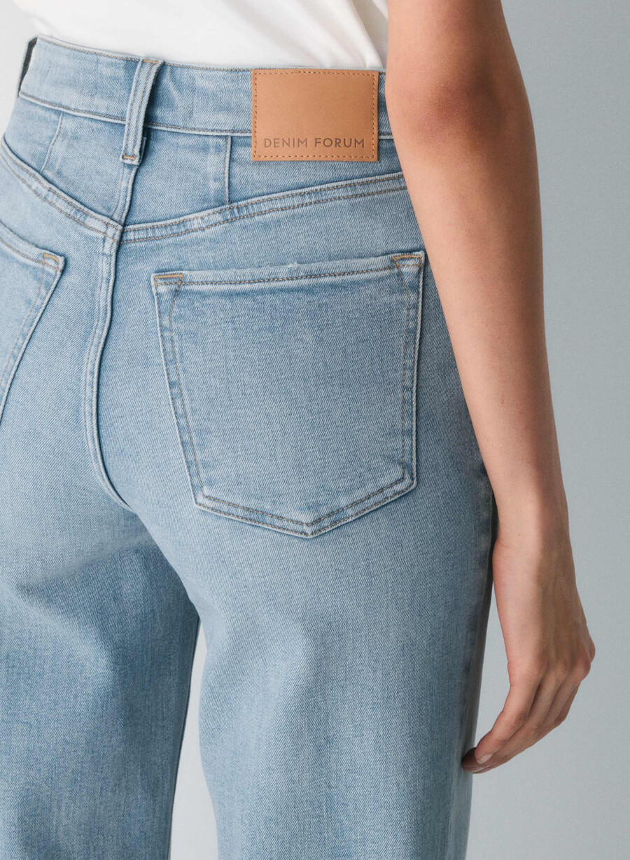 denim forum 90-tallet snatched high-rise wide jeans 7 År bleu taboo