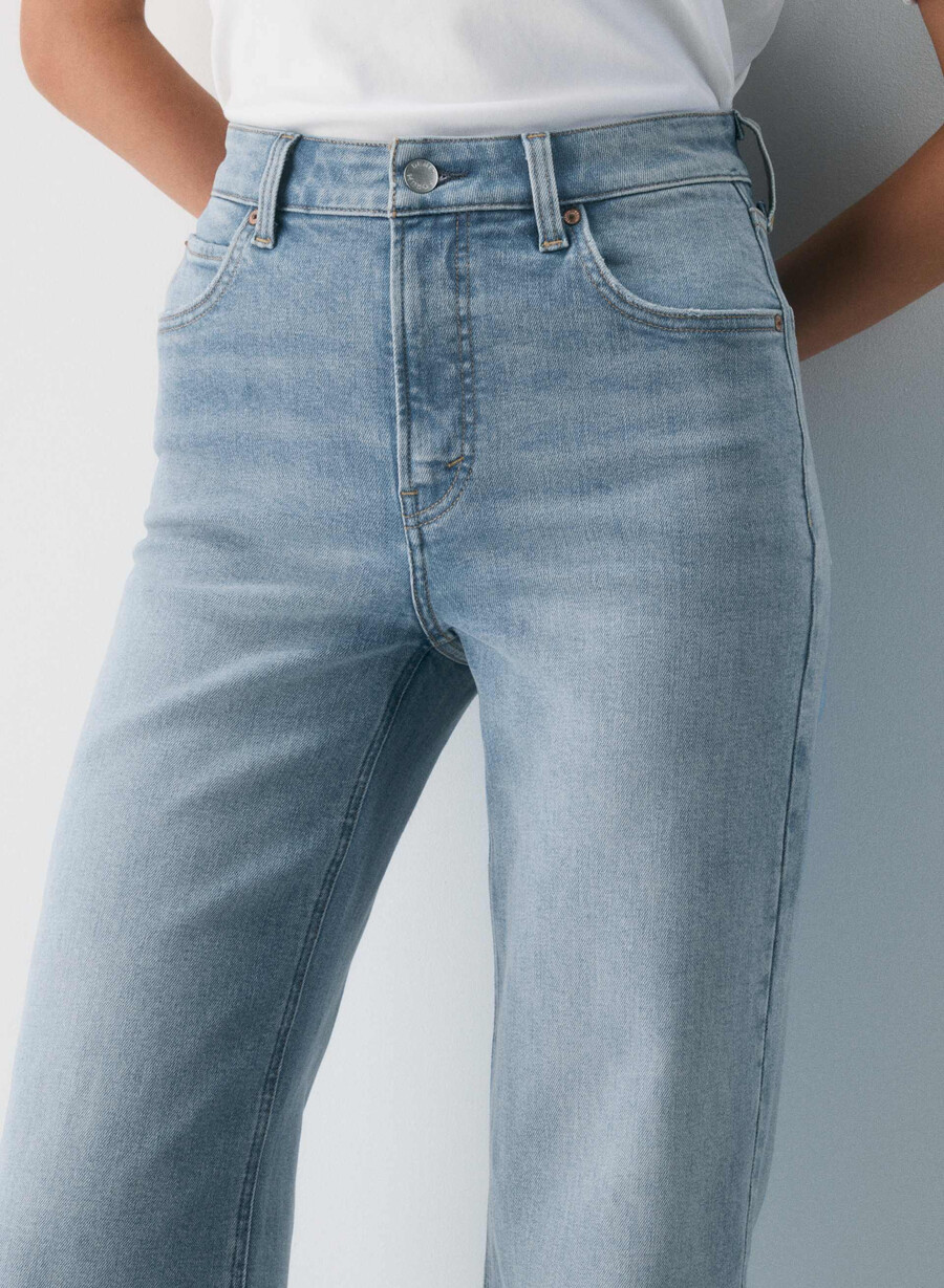 denim forum 90-tallet snatched high-rise wide jeans 7 År bleu taboo