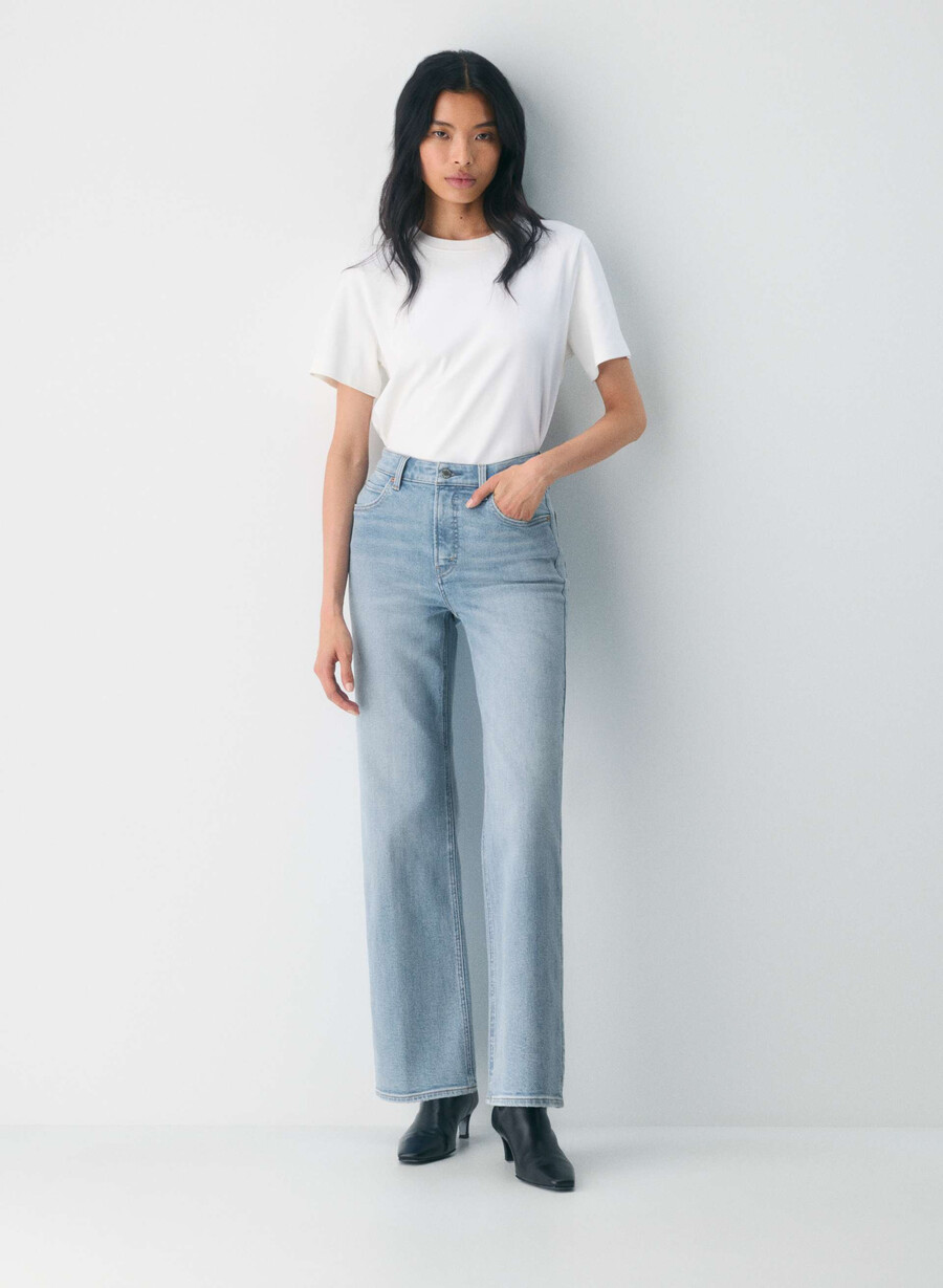 denim forum 90-tallet snatched high-rise wide jeans 7 År bleu taboo