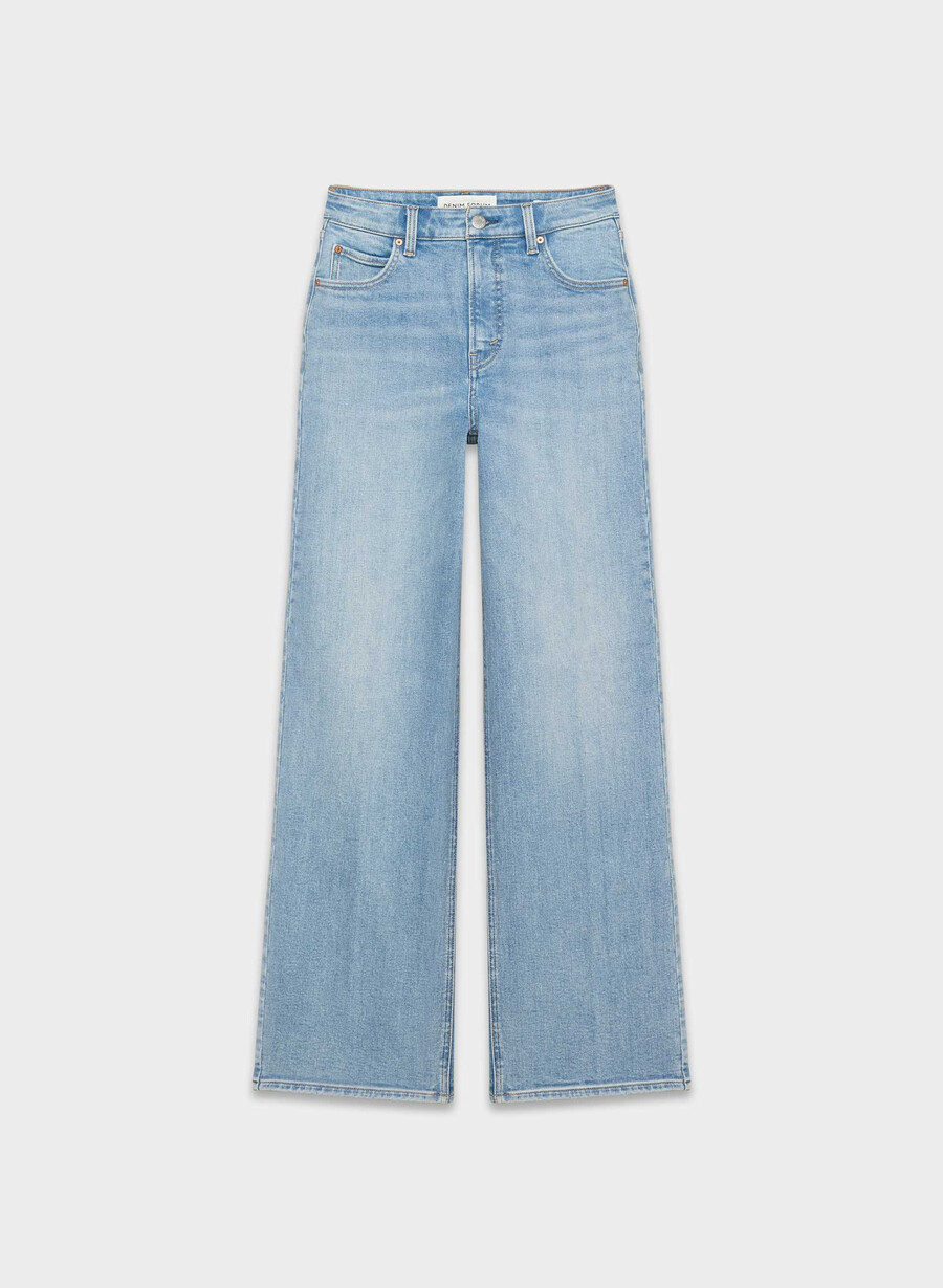 denim forum 90-tallet snatched high-rise wide jeans 7 År bleu taboo