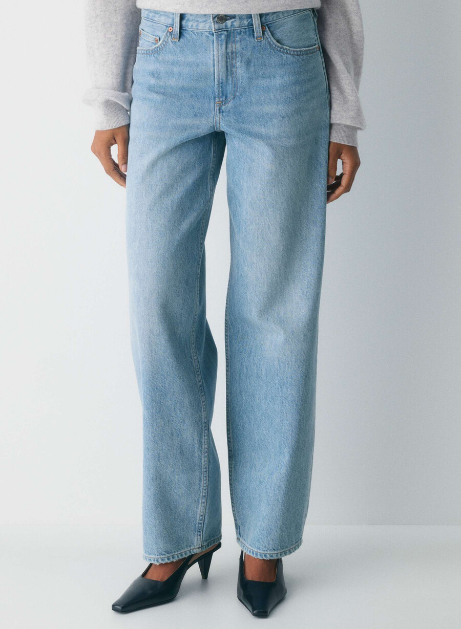 denim forum 90-tallets vintage lo-rise baggy tapered jeans 7 yrs bleu taboo