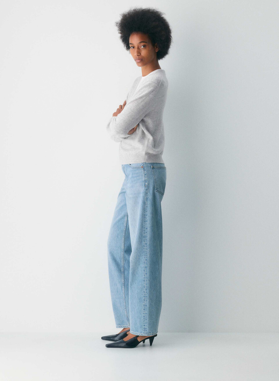 denim forum 90-tallets vintage lo-rise baggy tapered jeans 7 yrs bleu taboo
