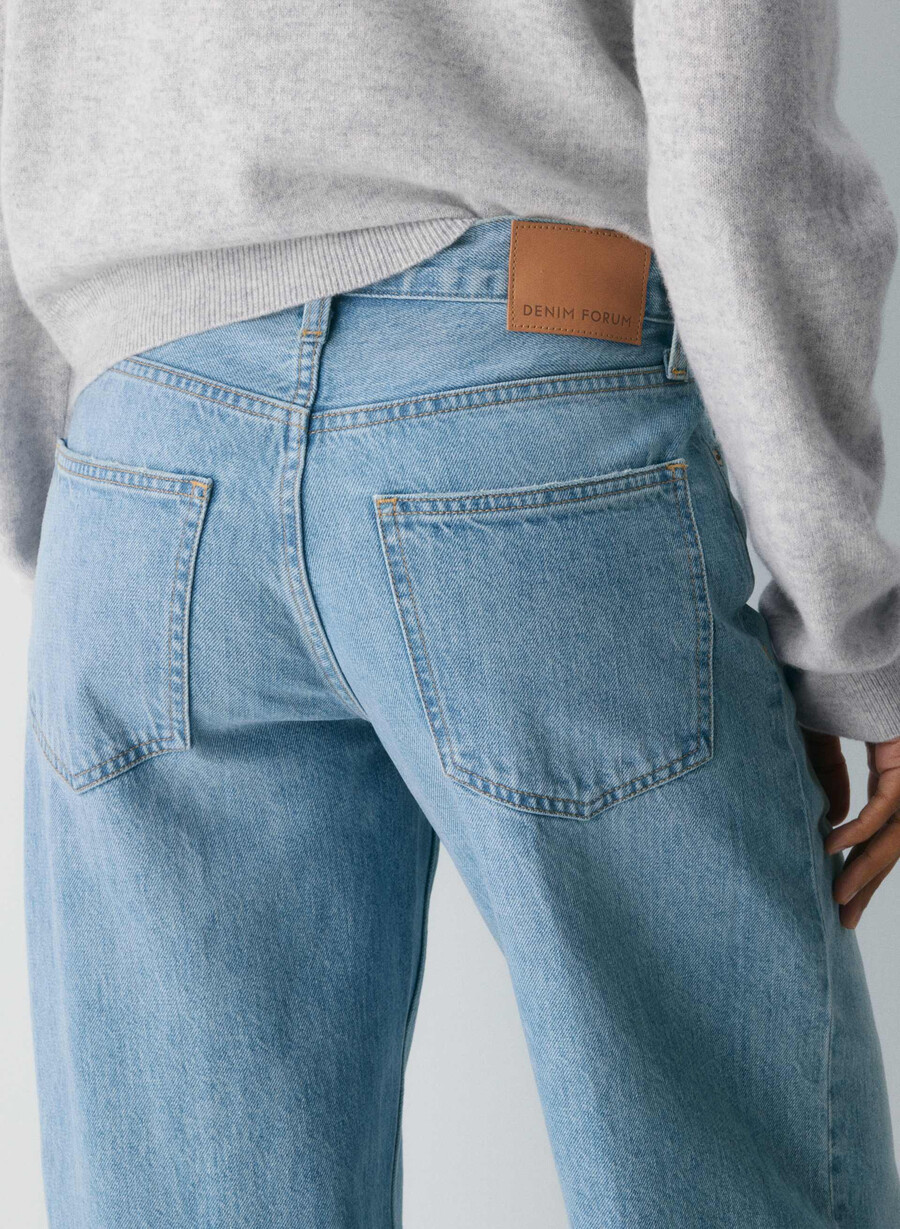 denim forum 90-tallets vintage lo-rise baggy tapered jeans 7 yrs bleu taboo
