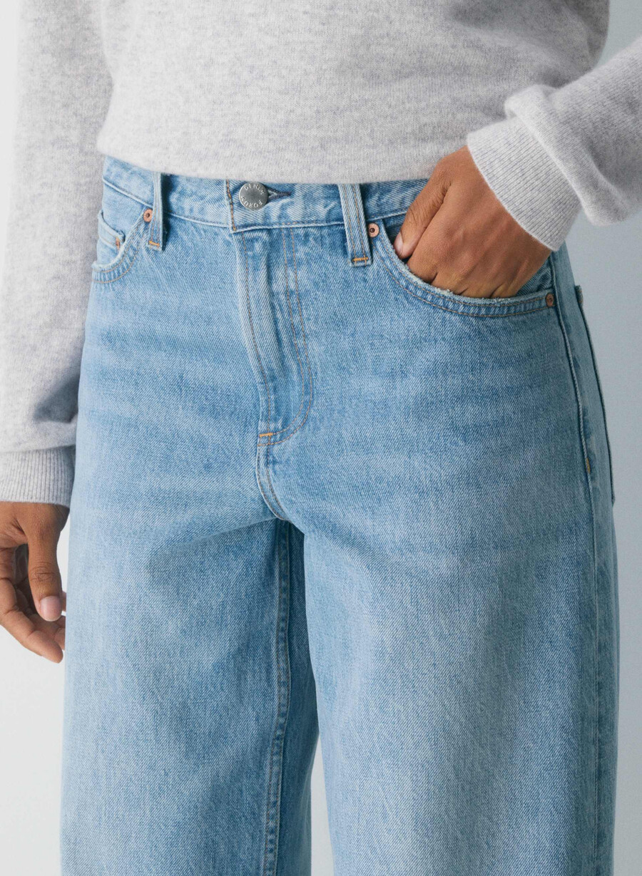 denim forum 90-tallets vintage lo-rise baggy tapered jeans 7 yrs bleu taboo