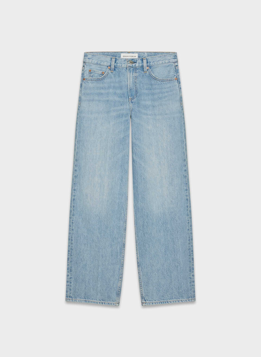 denim forum 90-tallets vintage lo-rise baggy tapered jeans 7 yrs bleu taboo