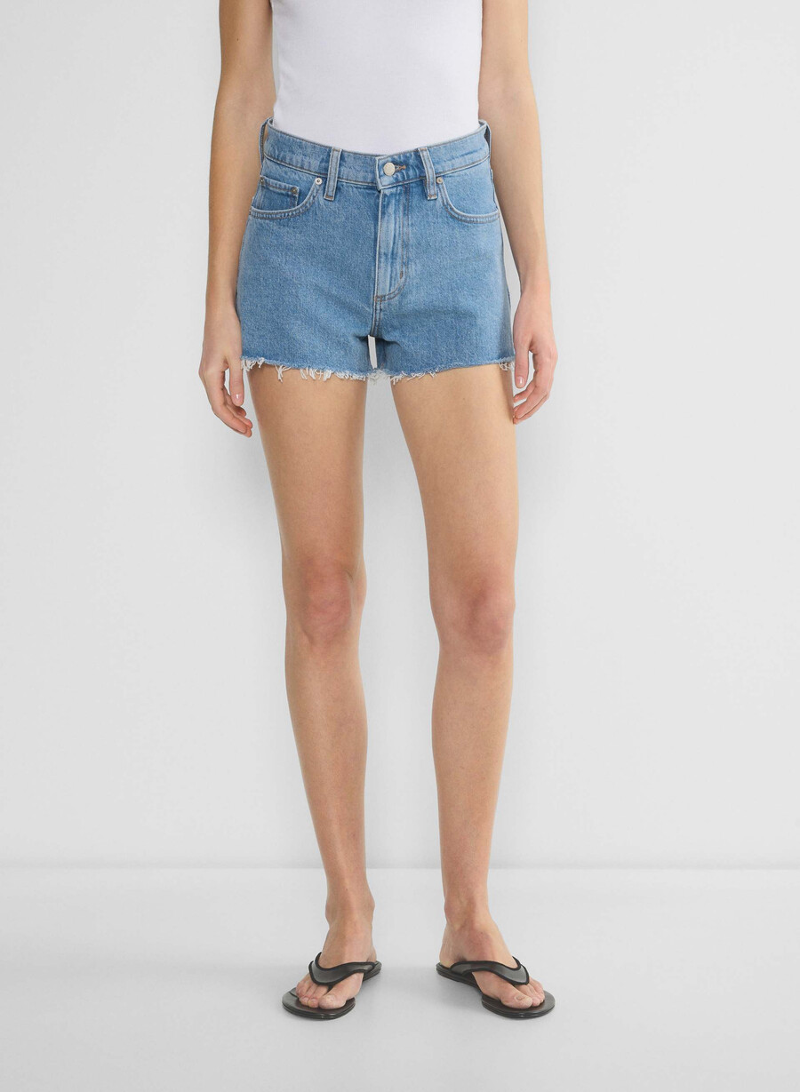 denim forum jodie høy rise mini denimshorts no-stress lys blÅ