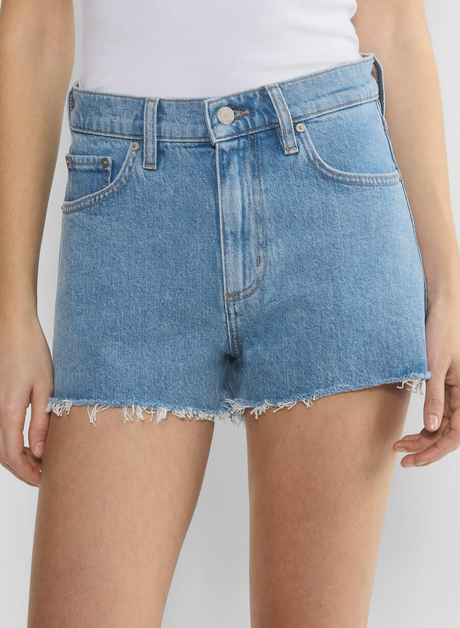 denim forum jodie høy rise mini denimshorts no-stress lys blÅ