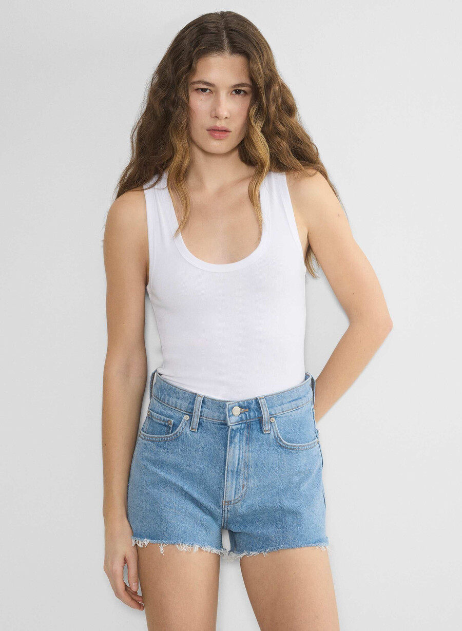 denim forum jodie høy rise mini denimshorts no-stress lys blÅ