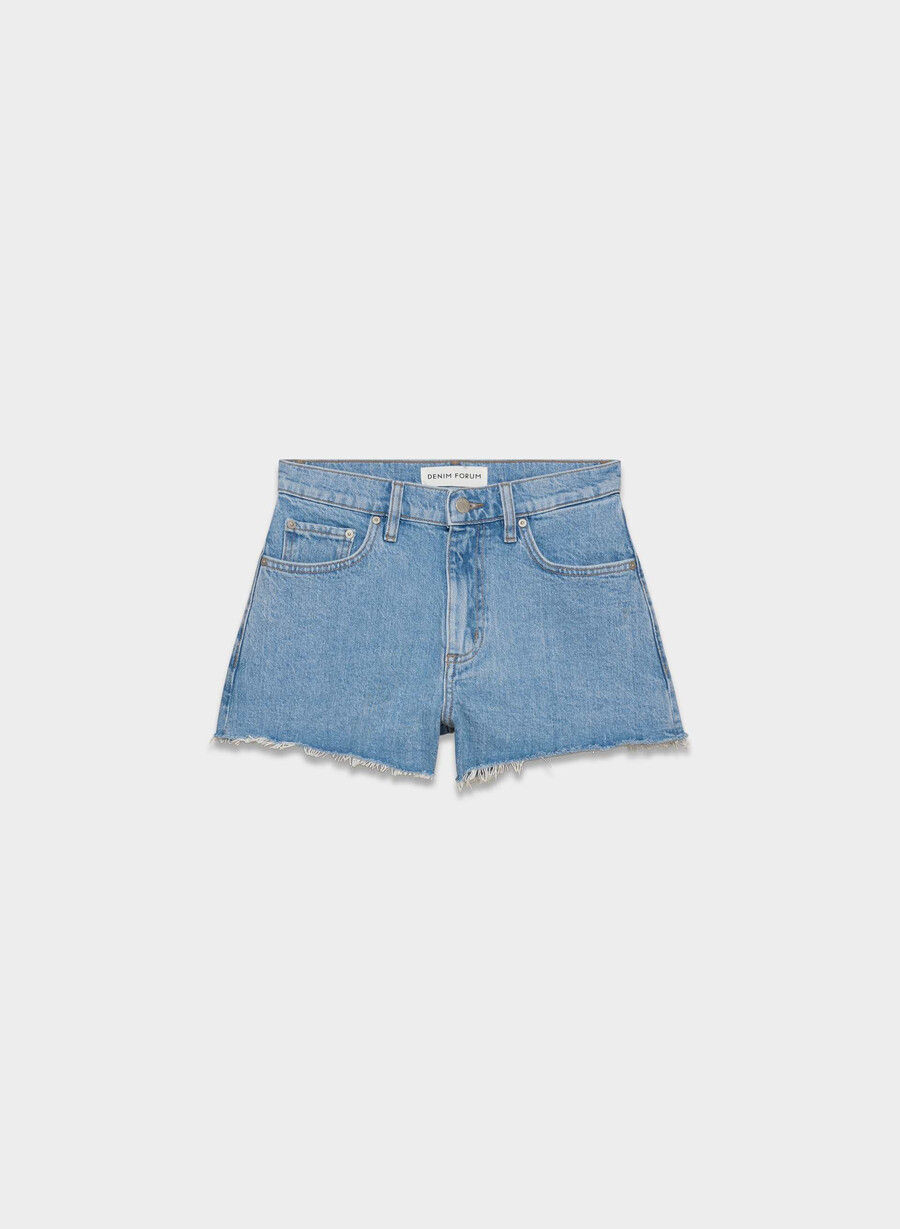 denim forum jodie høy rise mini denimshorts no-stress lys blÅ