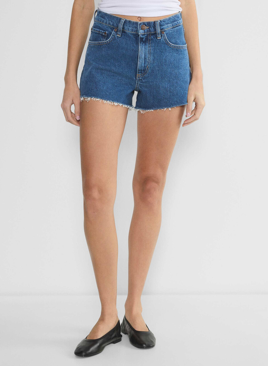 denim forum jodie høy rise mini denimshorts no-stress medium blÅ