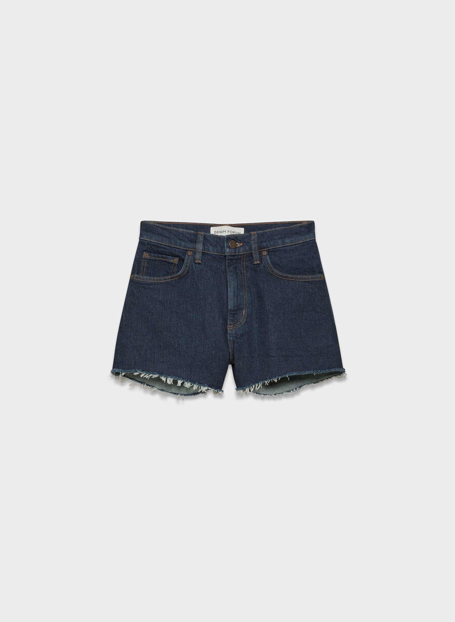 denim forum jodie høy rise mini denimshorts no-stress mØrk blÅ