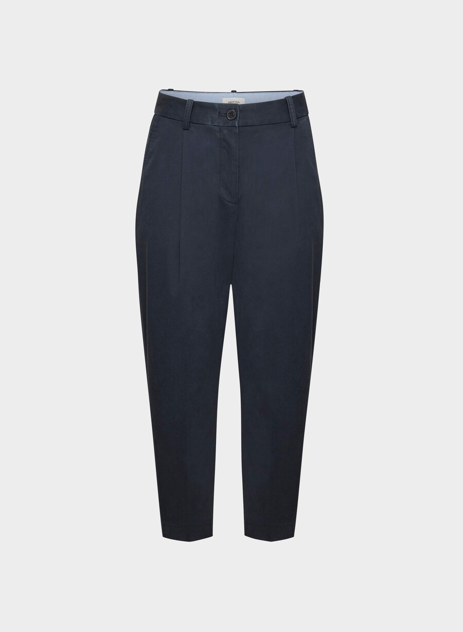 chino medium-high rise carrot pant vasket mØrk nattlav