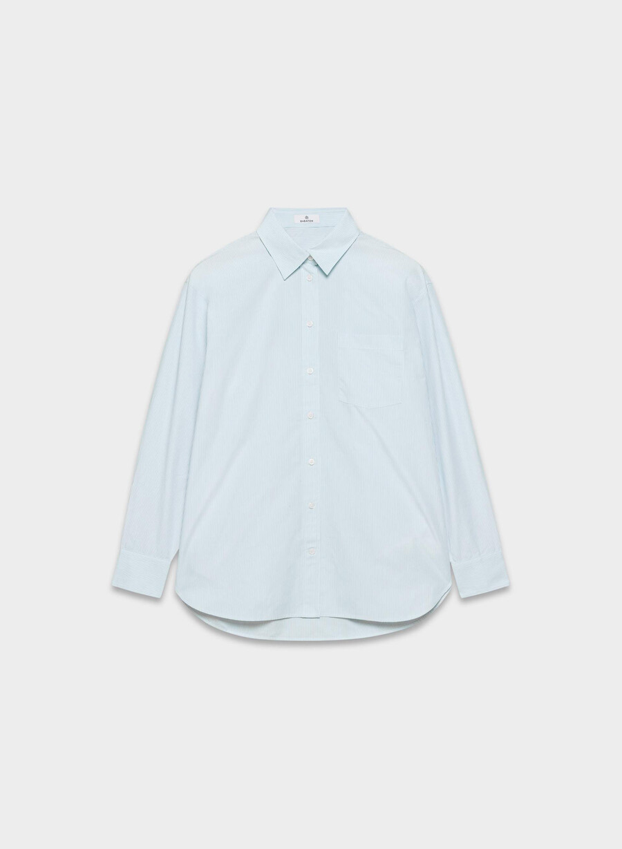 outro oversized poplin-skjorte ingd strp w crnfl b