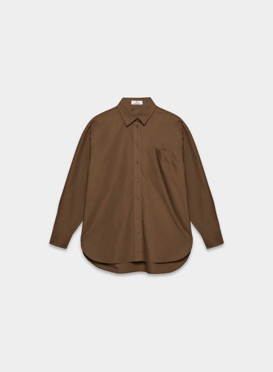 outro oversized poplin-skjorte cello brun