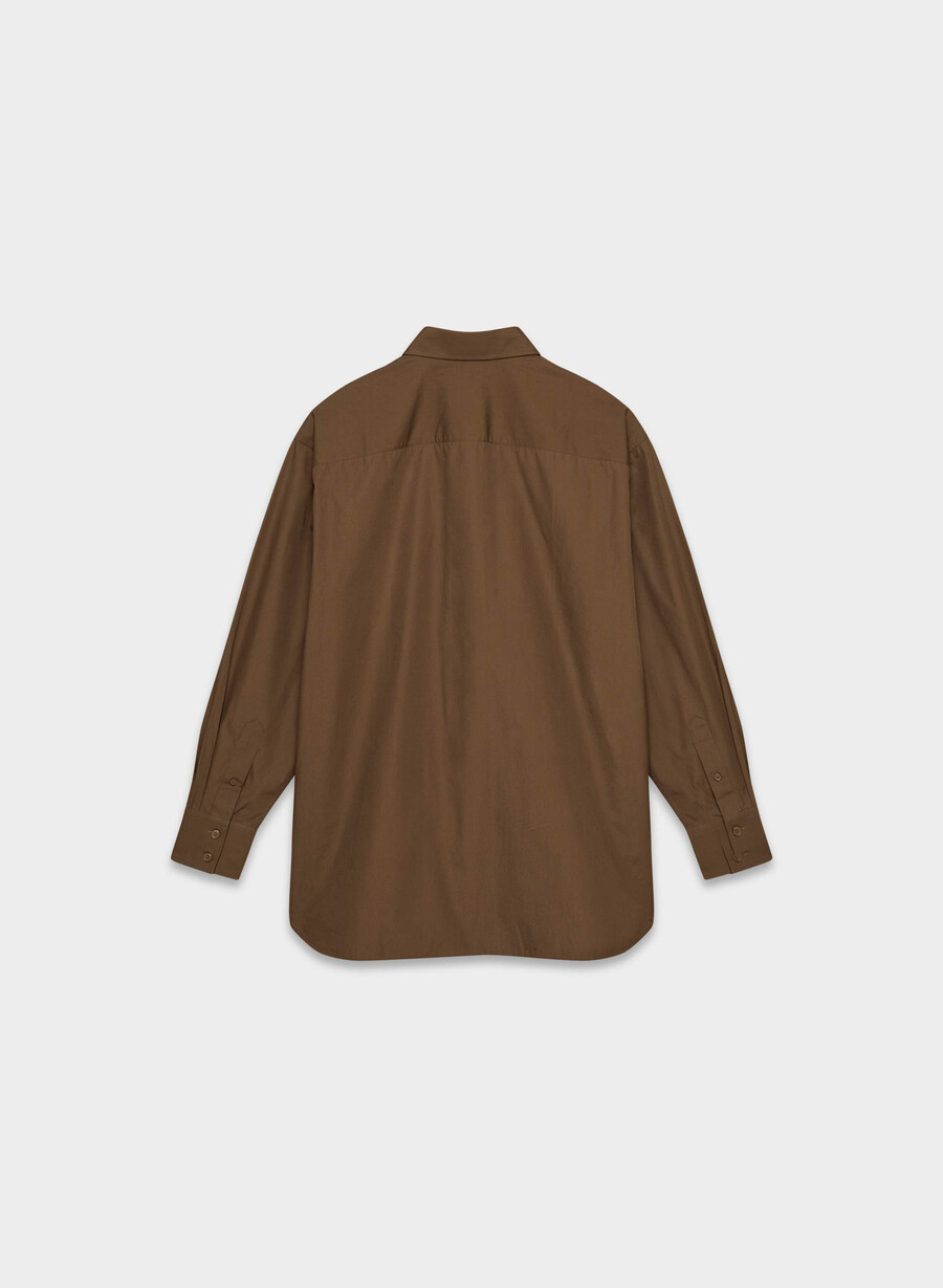 outro oversized poplin-skjorte cello brun