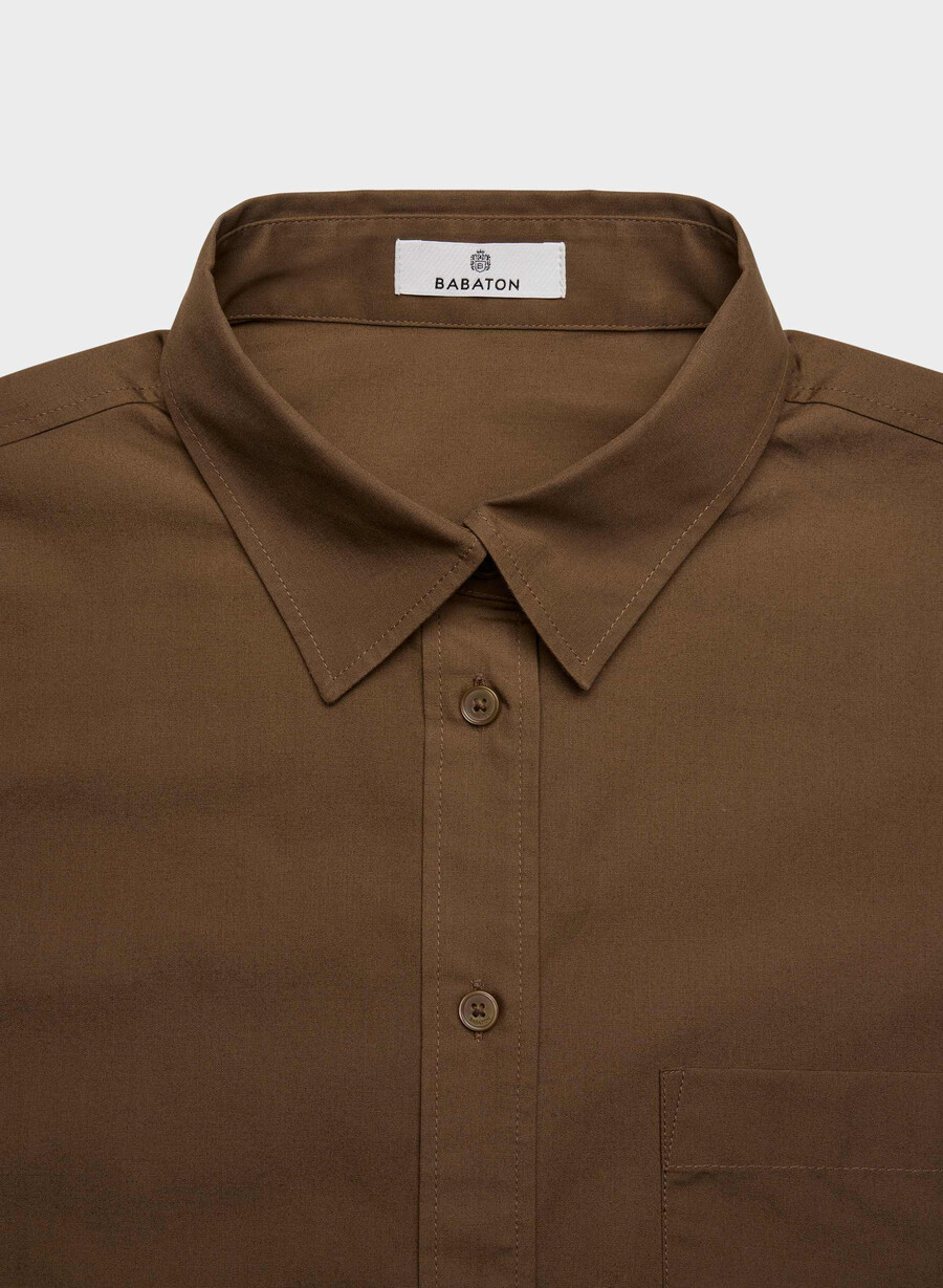 outro oversized poplin-skjorte cello brun