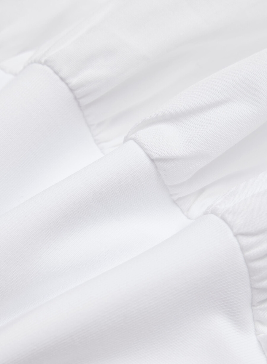 segment poplin kjole knallhvit