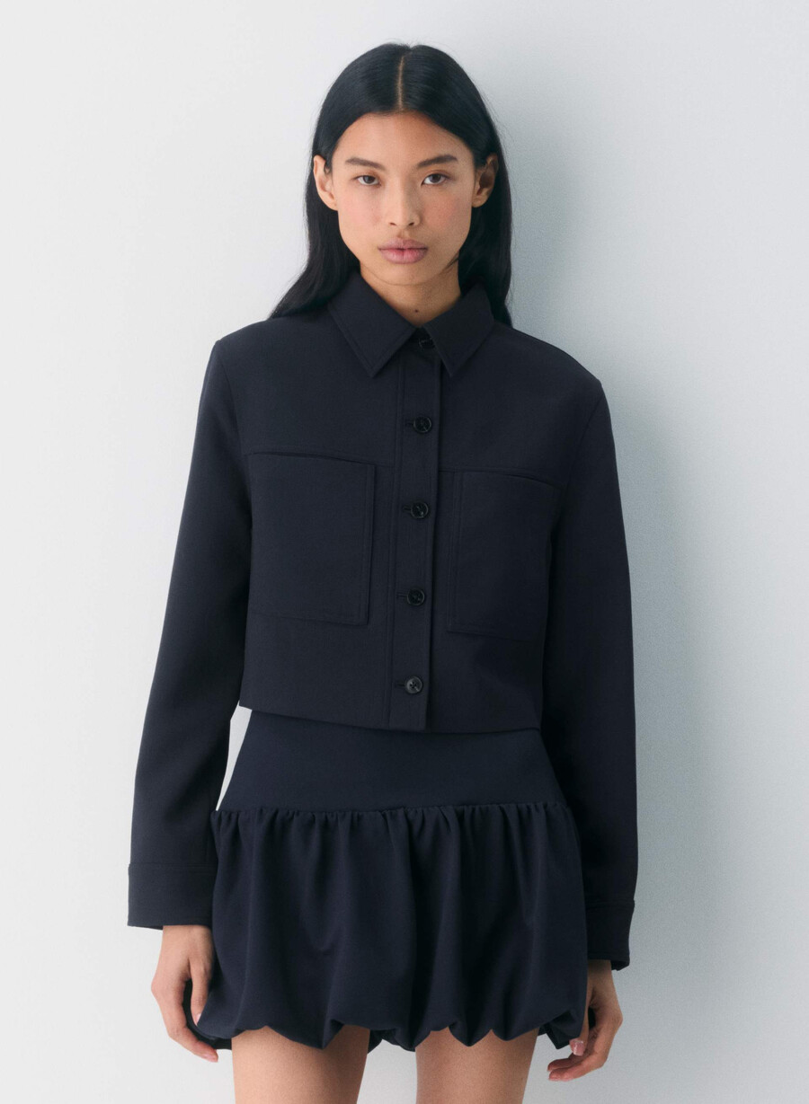 liten kort jakke - crepette dark nat navy