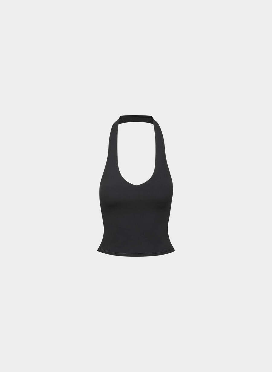 butter prime halter sports tanktop svart