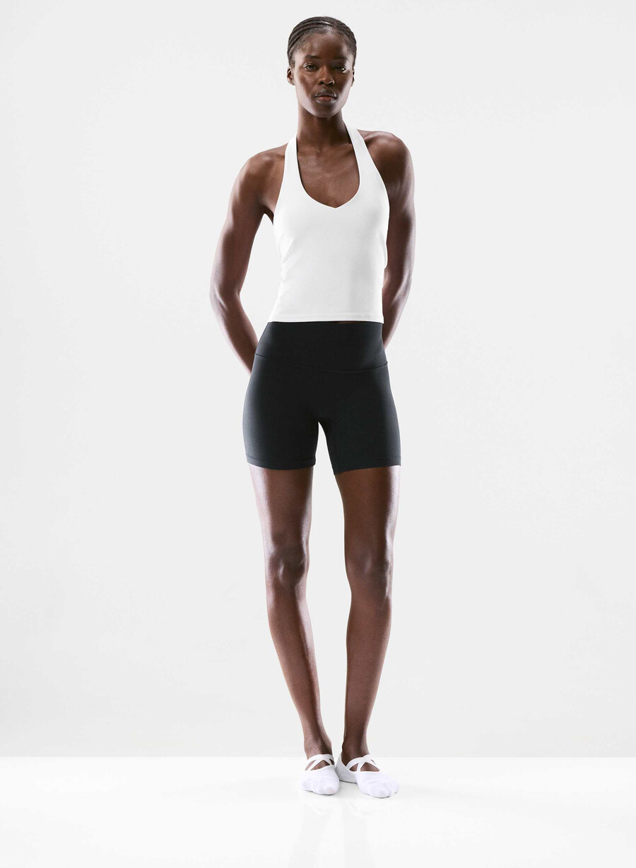 butter prime halter sports tanktop klank hvit