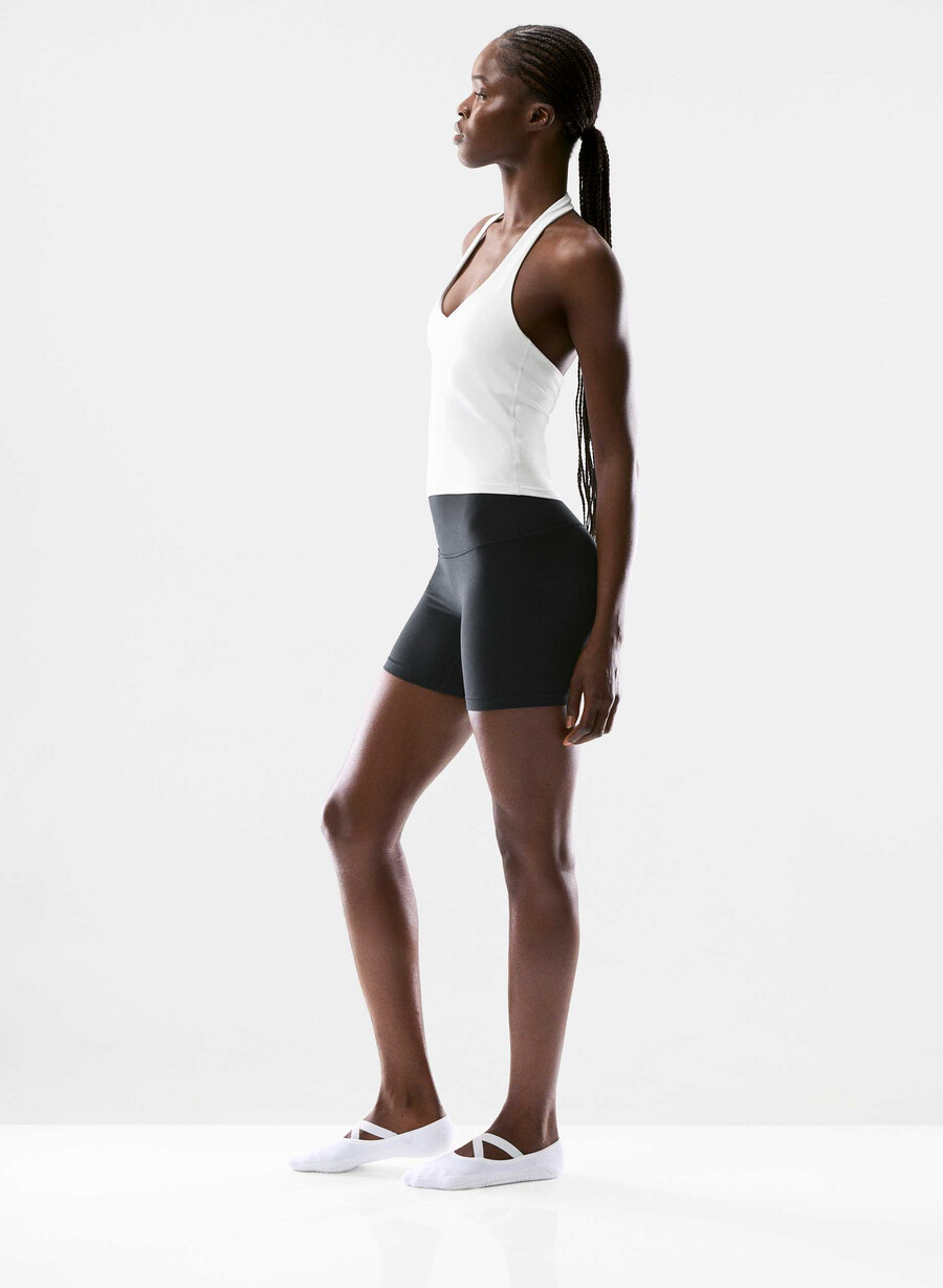 butter prime halter sports tanktop klank hvit