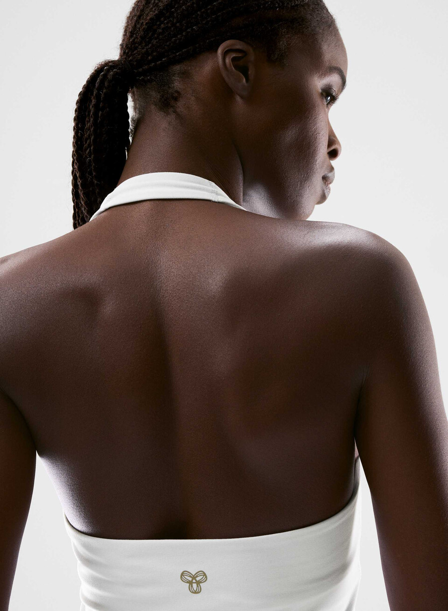 butter prime halter sports tanktop klank hvit
