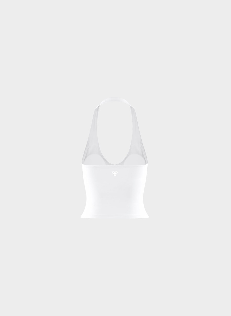 butter prime halter sports tanktop klank hvit