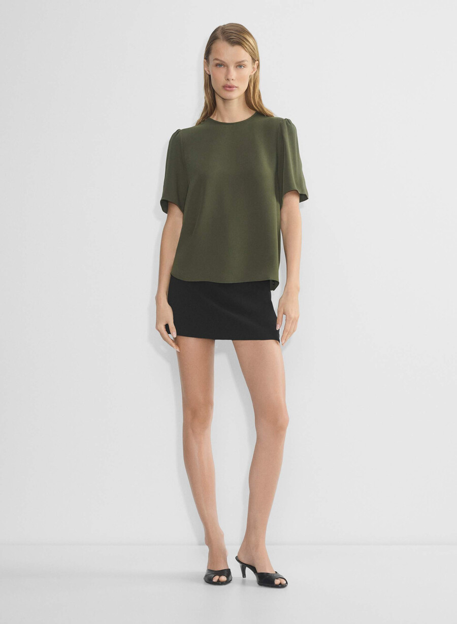 matilda-bluse mØrk oliven