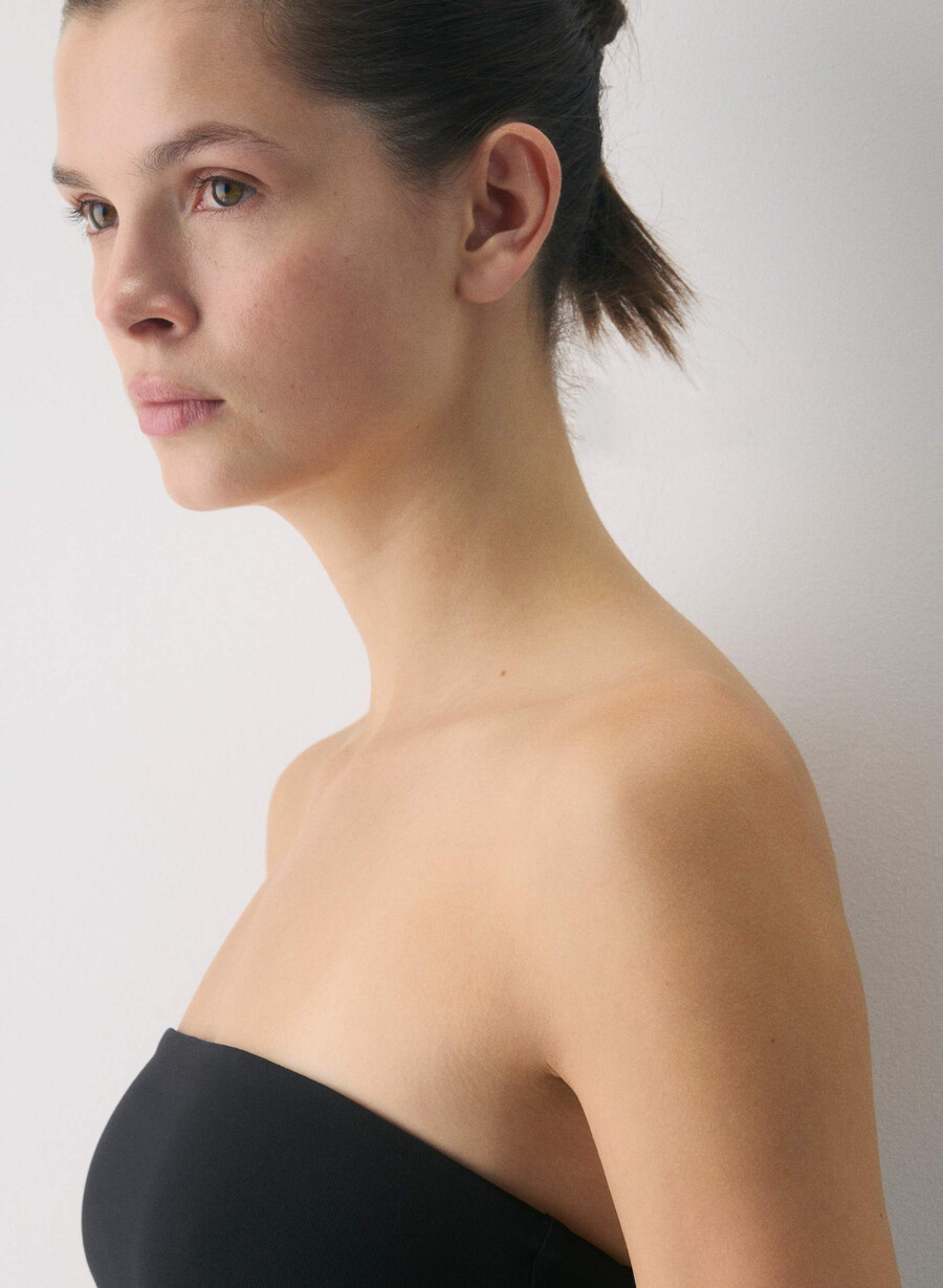 privat poplinkjole svart