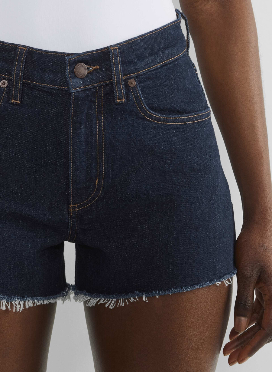 denim forum jodie curve-fit hi-rise mini denim short no-stress mØrk blÅ