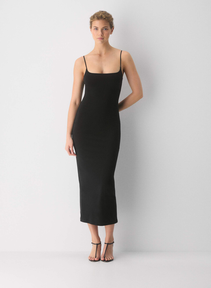 casual contour summon maxi cami-kjole svart