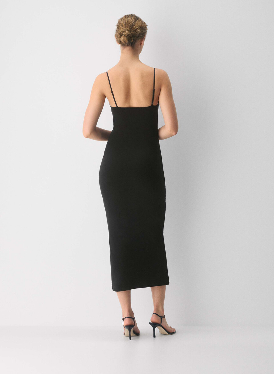 casual contour summon maxi cami-kjole svart