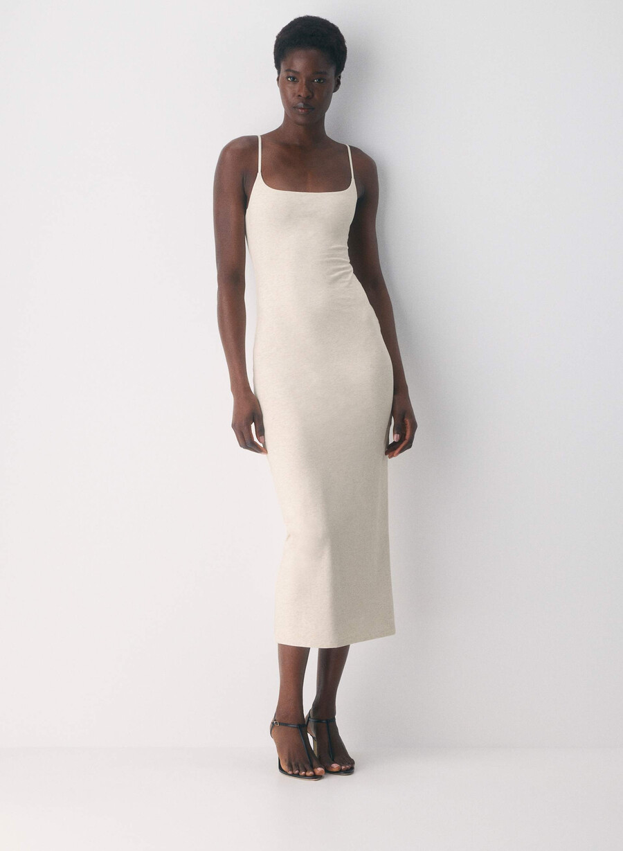 casual contour summon maxi cami-kjole heather light oatmea