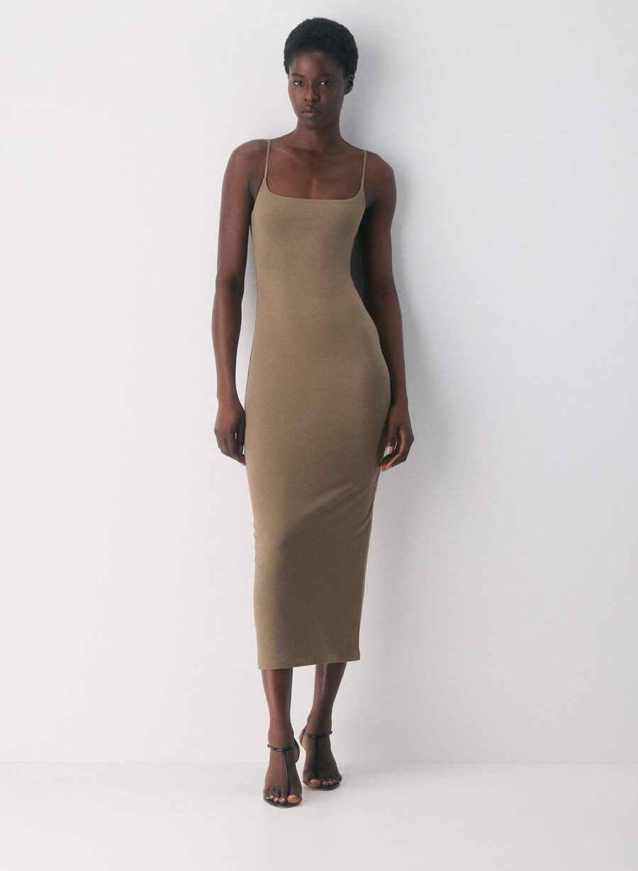 casual contour summon maxi cami-kjole folio brun