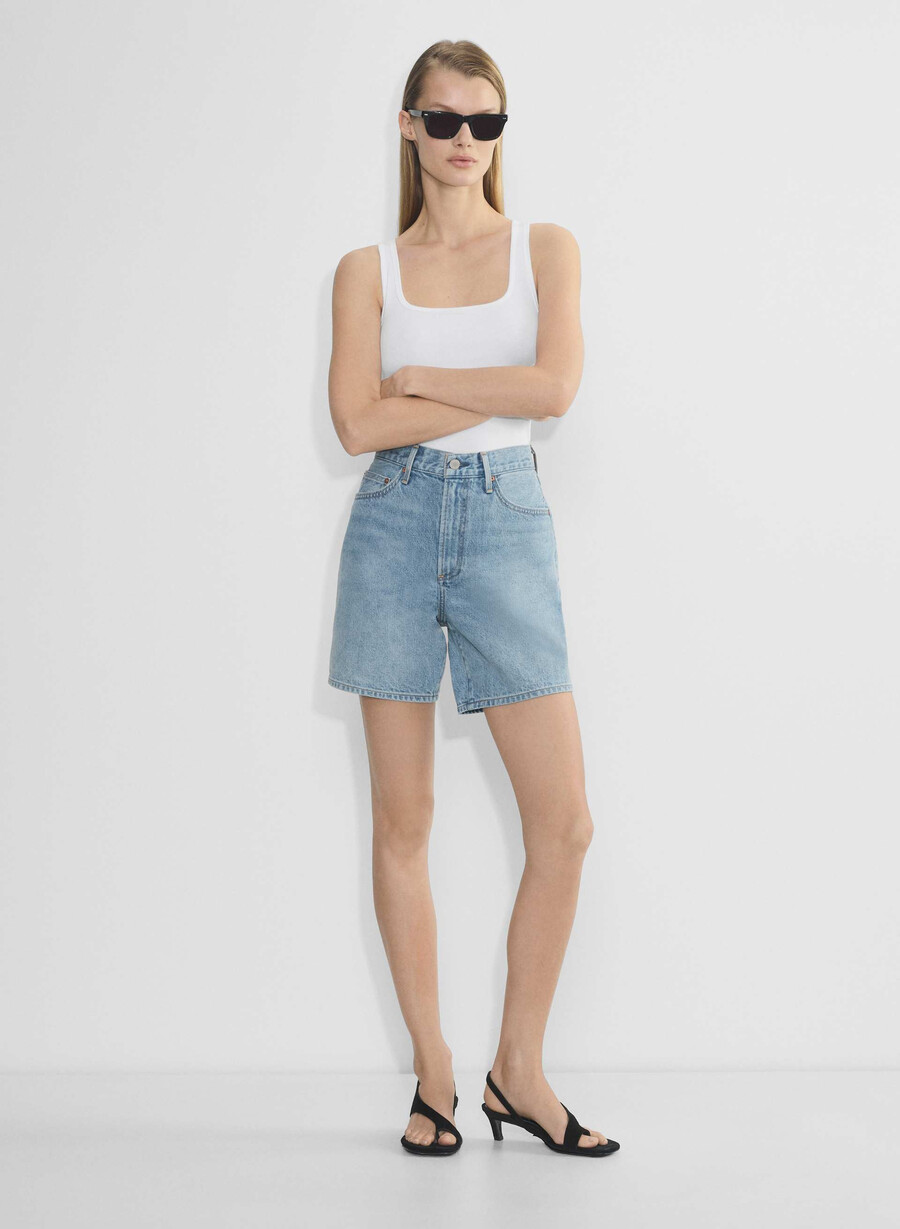 denim forum 90-tallets vintage høye baggy denimshorts 7 år bleu taboo