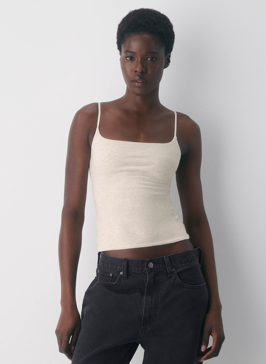 casual contour presence cami-top heather light oatmea
