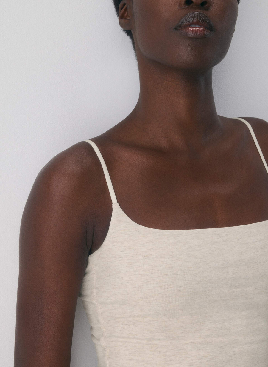 casual contour presence cami-top heather light oatmea