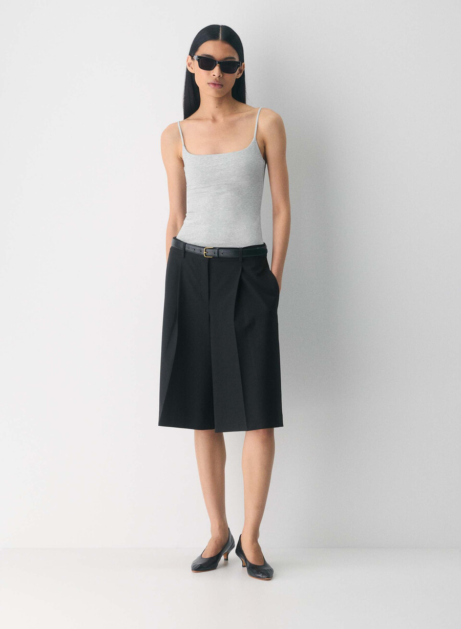 casual contour presence cami-top i melange med kromdetaljer